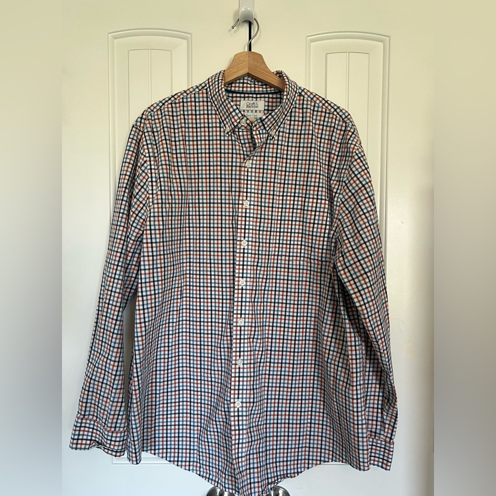 Croft & Barrow Plaid wrinkle resistant Easy Care Button up Shirt XL Normcore